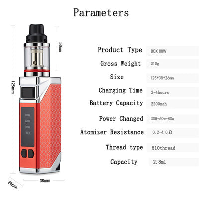 LXT BOX 80 w LED Display Vape Kit